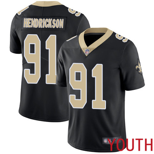 New Orleans Saints Limited Black Youth Trey Hendrickson Home Jersey NFL Football #91 Vapor Untouchable Jersey->youth nfl jersey->Youth Jersey